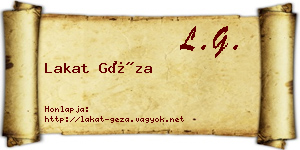 Lakat Géza névjegykártya