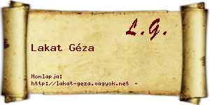 Lakat Géza névjegykártya